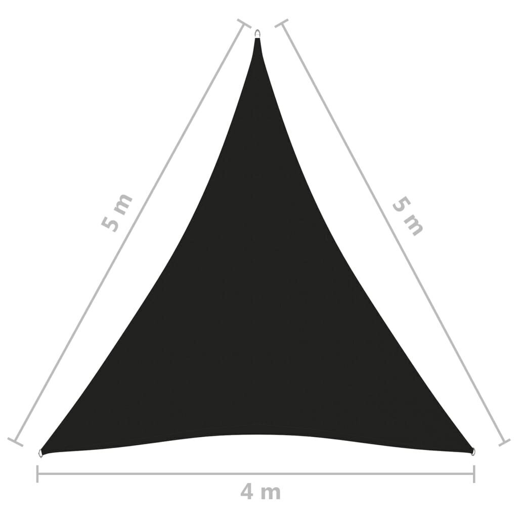 vidaXL Aurinkopurje Oxford-kangas kolmio 4x5x5 m musta hinta ja tiedot | Aurinkovarjot ja markiisit | hobbyhall.fi