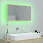 vidaXL LED-kylpyhuonepeili Sonoma-tammi 80x8,5x37 cm akryyli hinta ja tiedot | Kylpyhuonepeilit | hobbyhall.fi