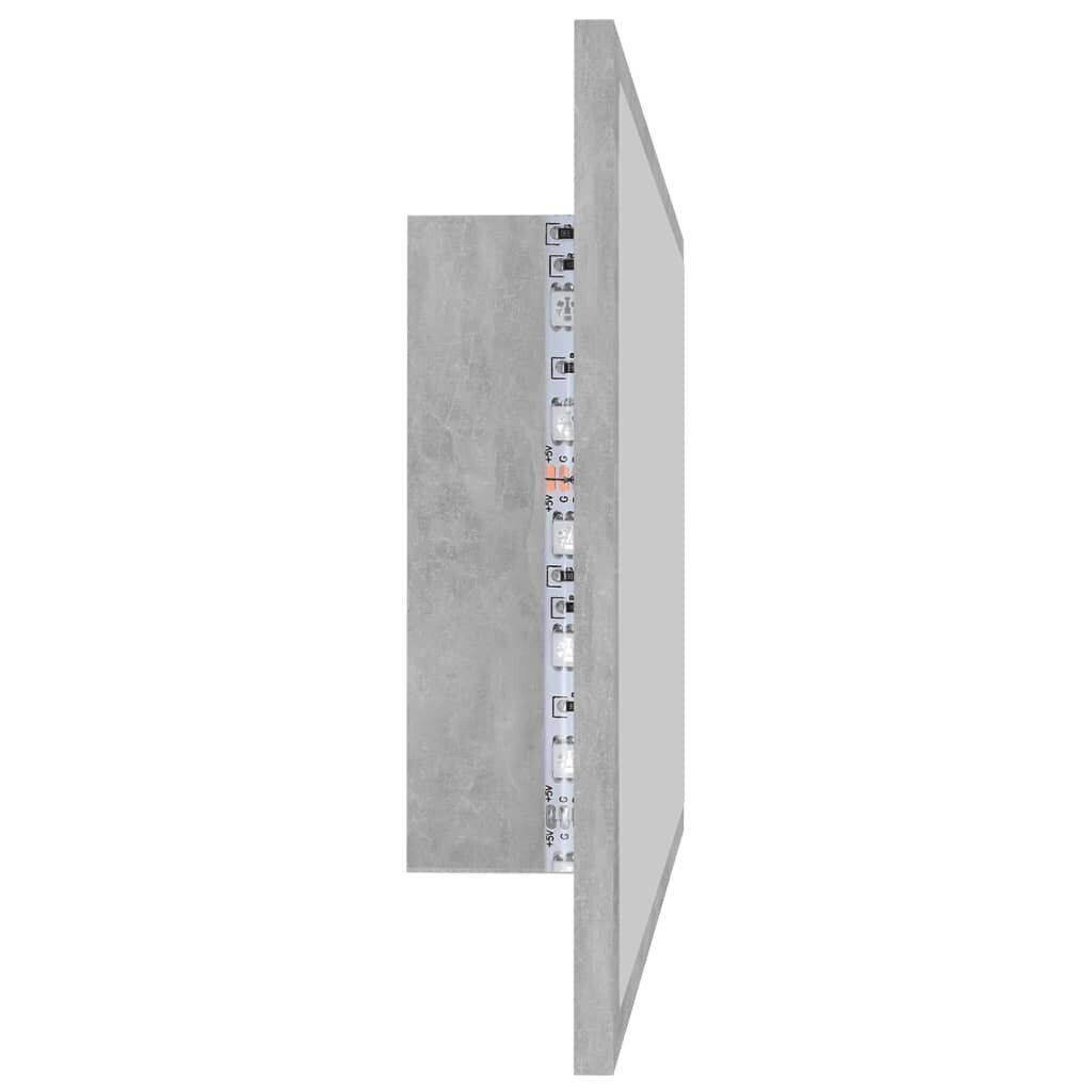 vidaXL LED-kylpyhuonepeili betoninharmaa 80x8,5x37 cm akryyli hinta ja tiedot | Kylpyhuonepeilit | hobbyhall.fi