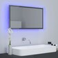 vidaXL LED-kylpyhuonepeili korkeakiilto harmaa 80x8,5x37 cm akryyli hinta ja tiedot | Kylpyhuonepeilit | hobbyhall.fi