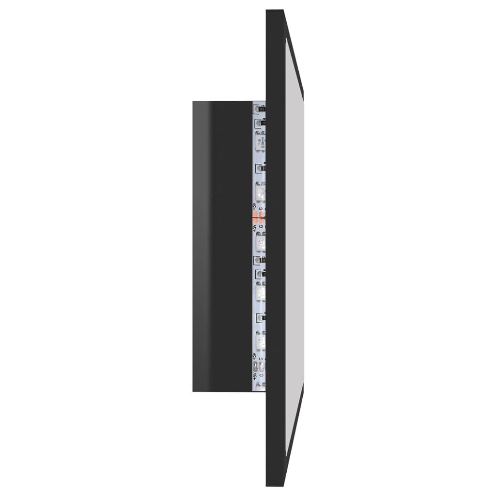 vidaXL Kylpyhuonepeili LED korkeakiilto musta 60x8,5x37 cm akryyli hinta ja tiedot | Kylpyhuonepeilit | hobbyhall.fi