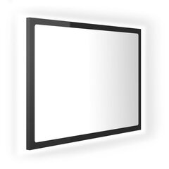 vidaXL Kylpyhuonepeili LED korkeakiilto musta 60x8,5x37 cm akryyli hinta ja tiedot | Kylpyhuonepeilit | hobbyhall.fi