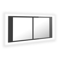 vidaXL Kylpyhuoneen LED peilikaappi korkeak. harm. 100x12x45cm akryyli hinta ja tiedot | Kylpyhuonekaapit | hobbyhall.fi