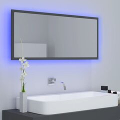 vidaXL LED-kylpyhuonepeili harmaa 100x8,5x37 cm lastulevy hinta ja tiedot | Kylpyhuonepeilit | hobbyhall.fi