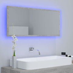 vidaXL LED-kylpyhuonepeili betoninharmaa 100x8,5x37 cm akryyli hinta ja tiedot | Kylpyhuonepeilit | hobbyhall.fi