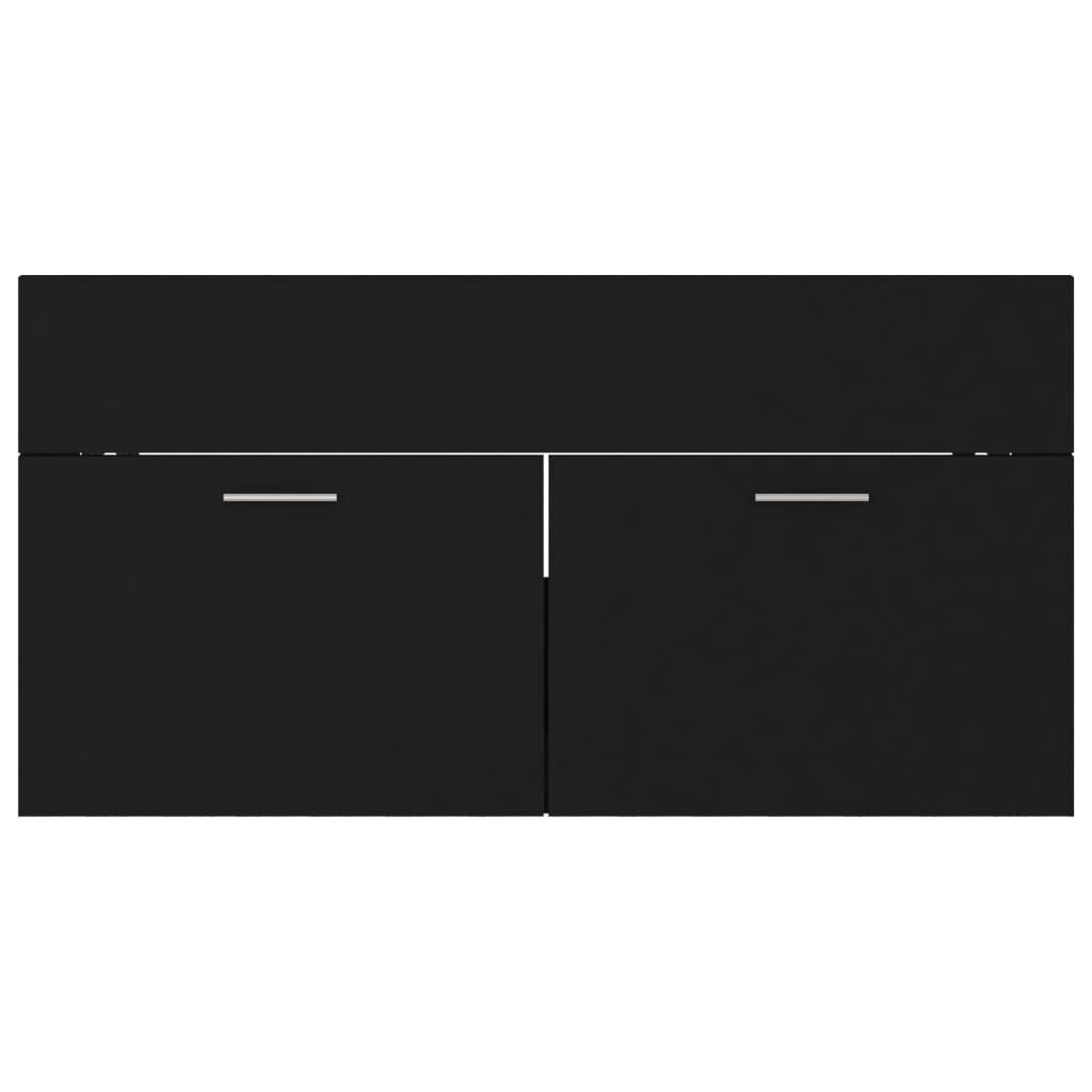 vidaXL Allaskaappi musta 90x38,5x46 cm lastulevy hinta ja tiedot | Kylpyhuonekalusteet | hobbyhall.fi