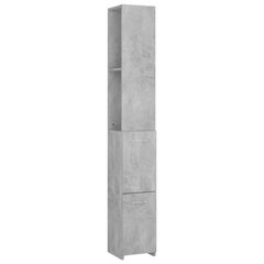 vidaXL Kylpyhuoneen kaappi betoninharmaa 25x26,5x170 cm tekninen puu hinta ja tiedot | Kylpyhuonekaapit | hobbyhall.fi