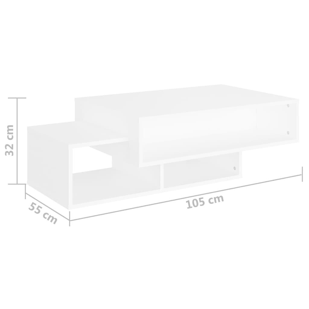 vidaXL Sohvapöytä valkoinen 105x55x32 cm lastulevy hinta ja tiedot | Sohvapöydät | hobbyhall.fi