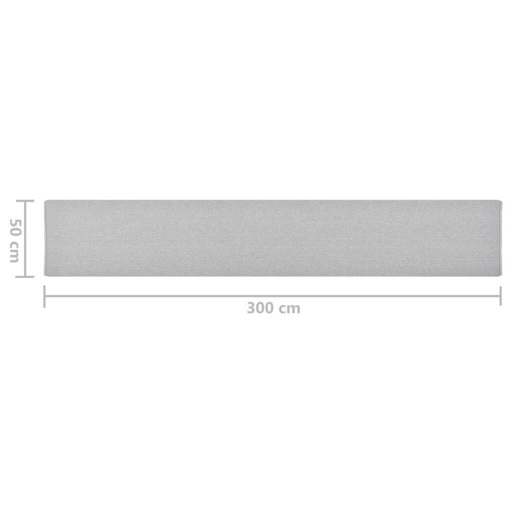 vidaXL Käytävämatto vaaleanharmaa 50x300 cm hinta ja tiedot | Isot matot | hobbyhall.fi