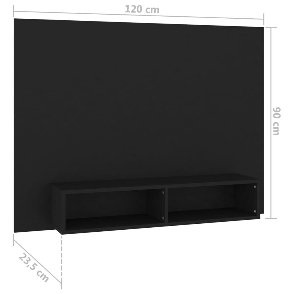 vidaXL TV-taso seinälle musta 120x23,5x90 cm lastulevy hinta ja tiedot | TV-tasot | hobbyhall.fi