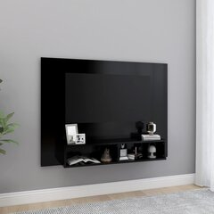 vidaXL TV-taso seinälle musta 120x23,5x90 cm lastulevy hinta ja tiedot | TV-tasot | hobbyhall.fi