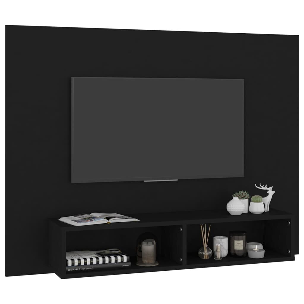 vidaXL TV-taso seinälle musta 120x23,5x90 cm lastulevy hinta ja tiedot | TV-tasot | hobbyhall.fi