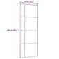 vidaXL Liukuovi ESG-lasi ja alumiini 76x205 cm valkoinen hinta ja tiedot | Sisäovet | hobbyhall.fi