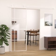 vidaXL Liukuovi ESG-lasi ja alumiini 76x205 cm valkoinen hinta ja tiedot | Sisäovet | hobbyhall.fi