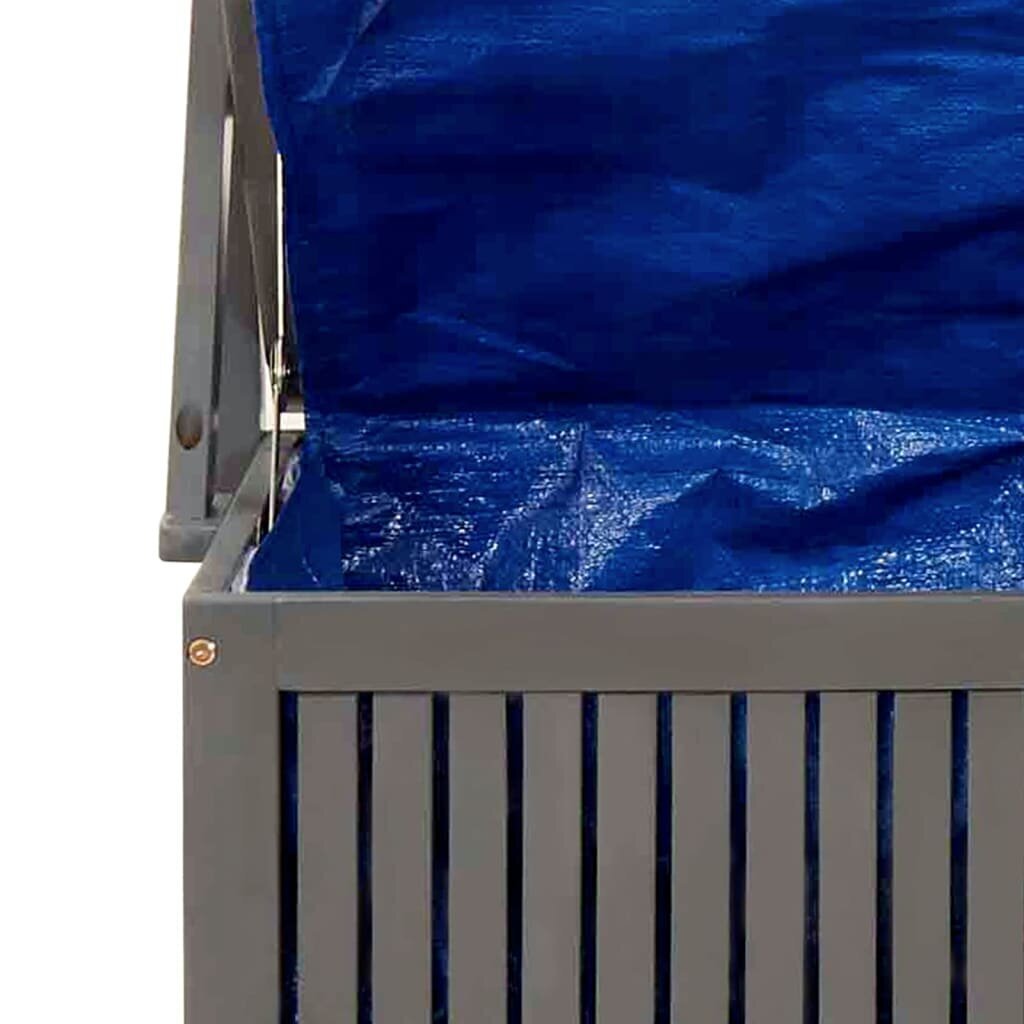 vidaXL Säilytyslaatikko säleiköllä harmaa 99x50x160 cm täysi akasiapuu hinta ja tiedot | Säilytyslaatikot ja -korit | hobbyhall.fi