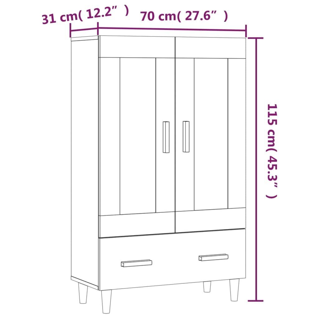 vidaXL Kaappi musta 70x31x115 cm tekninen puu hinta ja tiedot | Lipastot | hobbyhall.fi