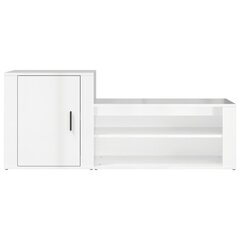 vidaXL Kenkäkaappi korkeakiilto valkoinen 130x35x54 cm tekninen puu hinta ja tiedot | Kenkäkaapit ja -hyllyt | hobbyhall.fi