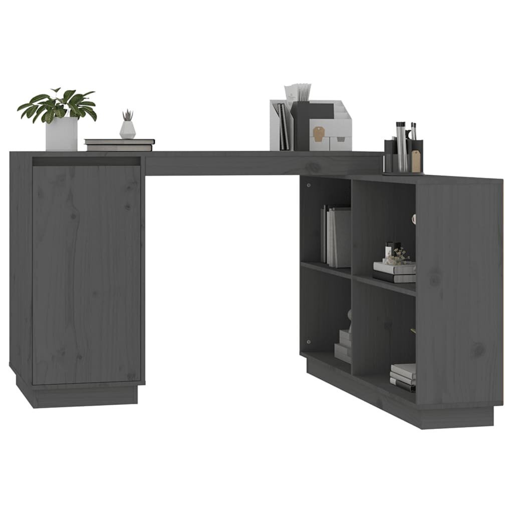 vidaXL Työpöytä harmaa 110x50x75 cm täysi mänty hinta ja tiedot | Tietokonepöydät ja työpöydät | hobbyhall.fi