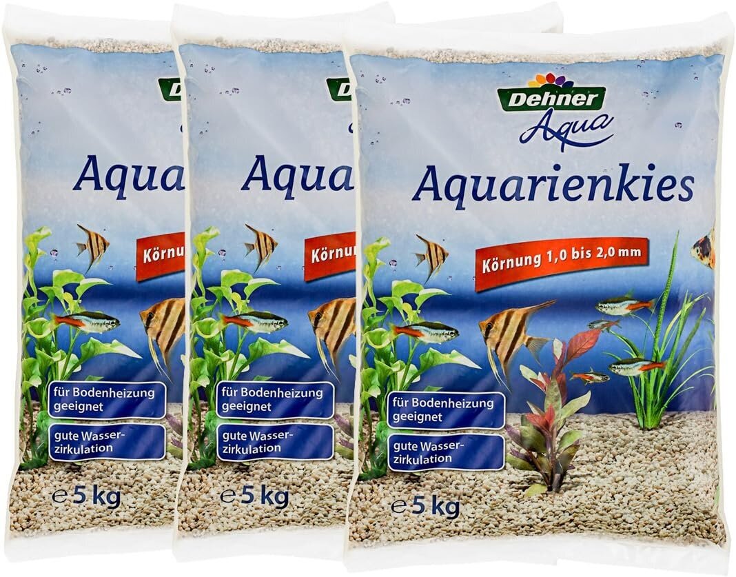 Dehner Aqua Aquarium -sana, viljan koko 1 - 2 mm, 3 x 5 kg (15 kg), valkoinen hinta ja tiedot | Akvaariotarvikkeet | hobbyhall.fi