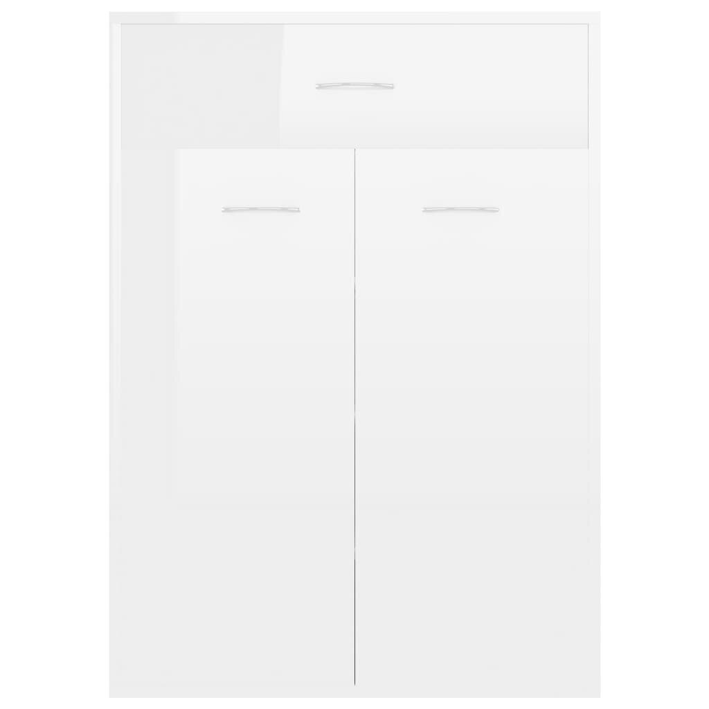 vidaXL Kenkäkaappi korkeakiilto valkoinen 60x35x84 cm lastulevy hinta ja tiedot | Kenkäkaapit ja -hyllyt | hobbyhall.fi