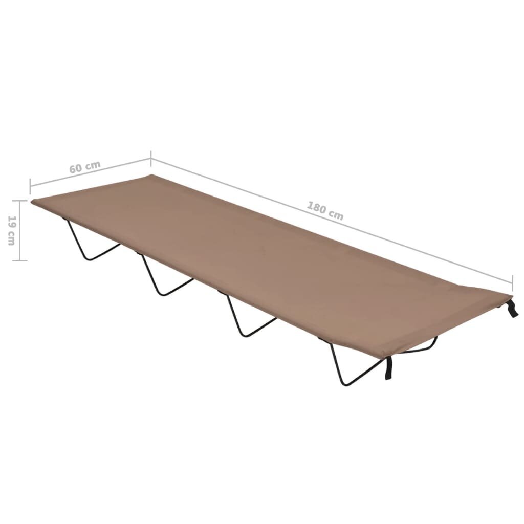 vidaXL Retkisänky 180x60x19 cm Oxford-kangas ja teräs harmaanruskea hinta ja tiedot | Retkeilyvarusteet | hobbyhall.fi