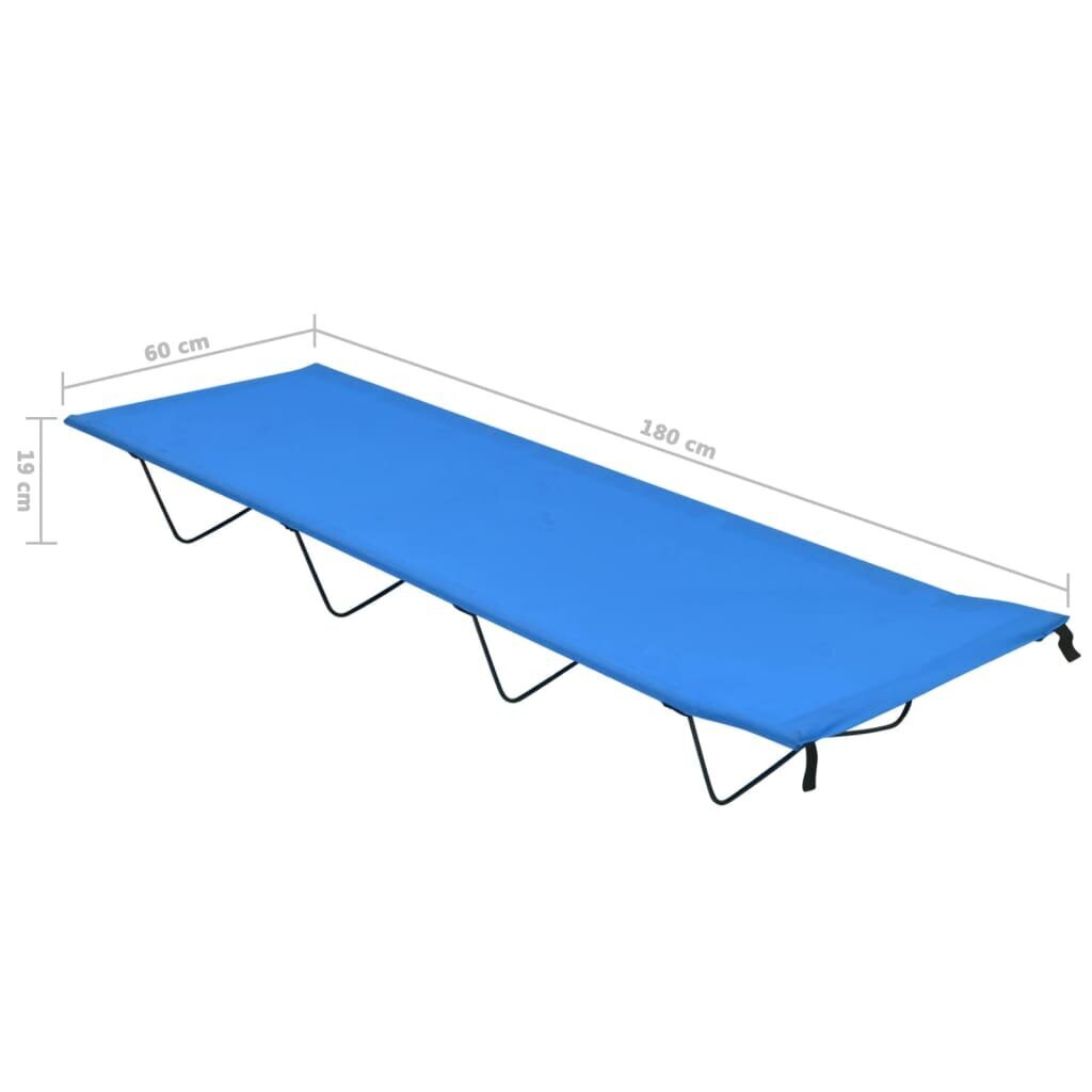 vidaXL Retkisängyt 2 kpl 180x60x19 cm Oxford-kangas ja teräs sininen hinta ja tiedot | Retkeilyvarusteet | hobbyhall.fi