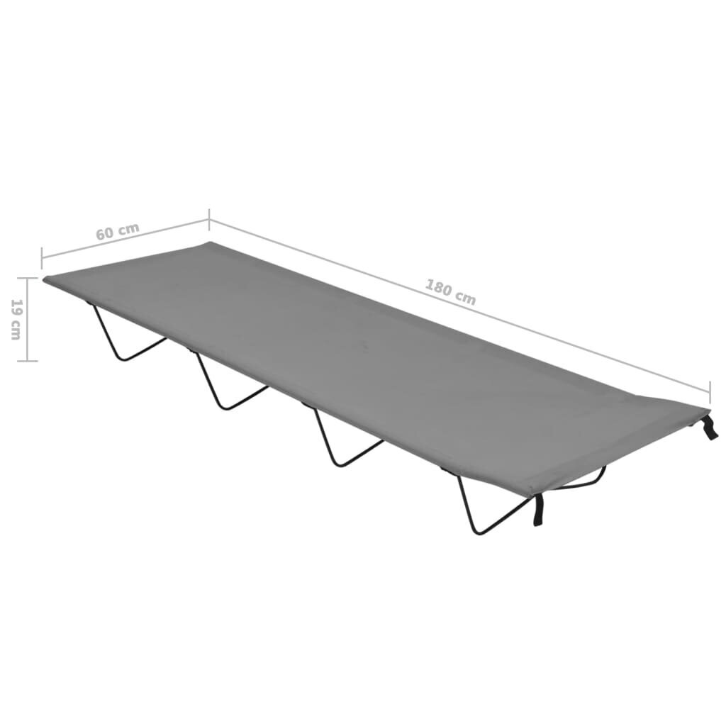 vidaXL Retkisängyt 2 kpl 180x60x19 cm Oxford-kangas ja teräs harmaa hinta ja tiedot | Retkeilyvarusteet | hobbyhall.fi