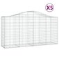 vidaXL Kaarevat kivikorit 5 kpl 200x50x100/120 cm galvanoitu rauta hinta ja tiedot | Aidat ja tarvikkeet | hobbyhall.fi