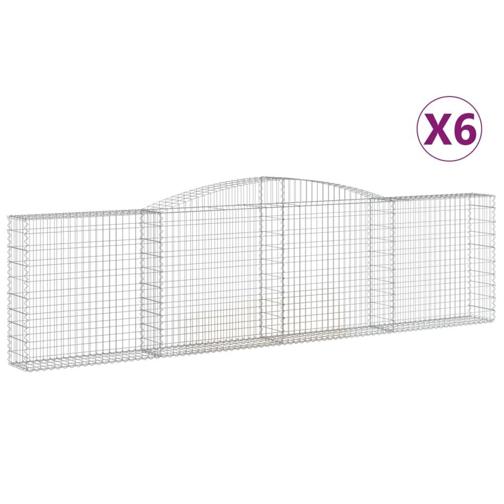 vidaXL Kaarevat kivikorit 6 kpl 400x30x100/120 cm galvanoitu rauta hinta ja tiedot | Aidat ja tarvikkeet | hobbyhall.fi