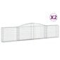 vidaXL Kaarevat kivikorit 2 kpl 400x30x80/100 cm galvanoitu rauta hinta ja tiedot | Aidat ja tarvikkeet | hobbyhall.fi