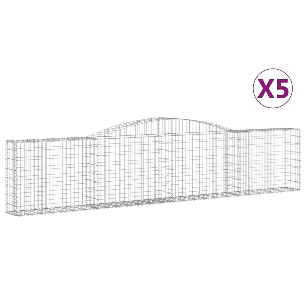 vidaXL Kaarevat kivikorit 5 kpl 400x30x80/100 cm galvanoitu rauta hinta ja tiedot | Aidat ja tarvikkeet | hobbyhall.fi