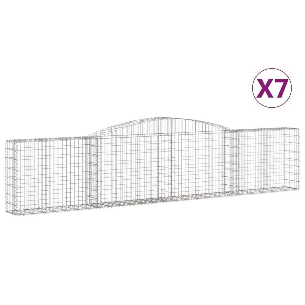 vidaXL Kaarevat kivikorit 7 kpl 400x30x80/100 cm galvanoitu rauta hinta ja tiedot | Aidat ja tarvikkeet | hobbyhall.fi