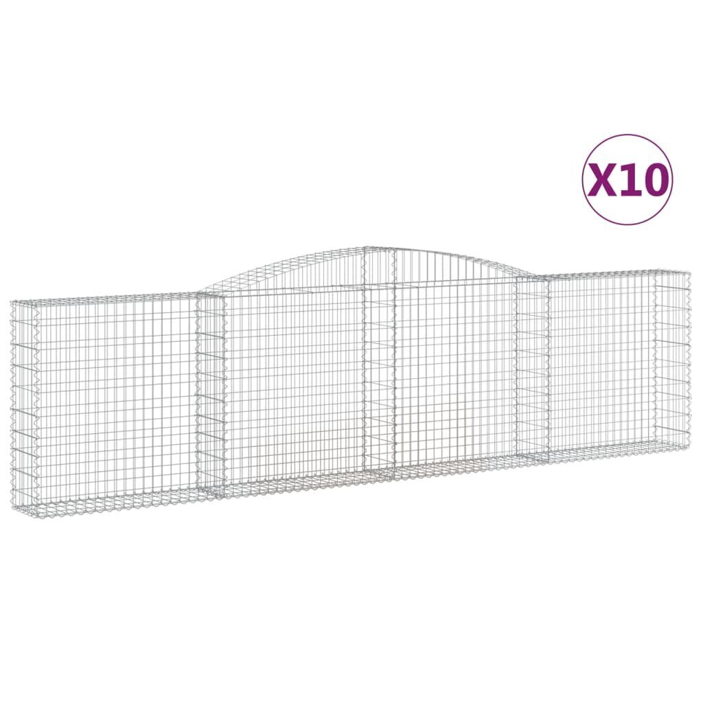 vidaXL Kaarevat kivikorit 10 kpl 400x30x100/120 cm galvanoitu rauta hinta ja tiedot | Aidat ja tarvikkeet | hobbyhall.fi