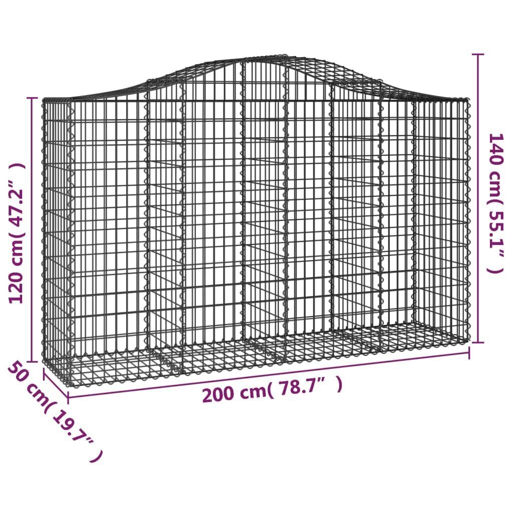 vidaXL Kaarevat kivikorit 12 kpl 200x50x120/140 cm galvanoitu rauta hinta ja tiedot | Aidat ja tarvikkeet | hobbyhall.fi