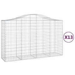 vidaXL Kaarevat kivikorit 13 kpl 200x50x120/140 cm galvanoitu rauta hinta ja tiedot | Aidat ja tarvikkeet | hobbyhall.fi