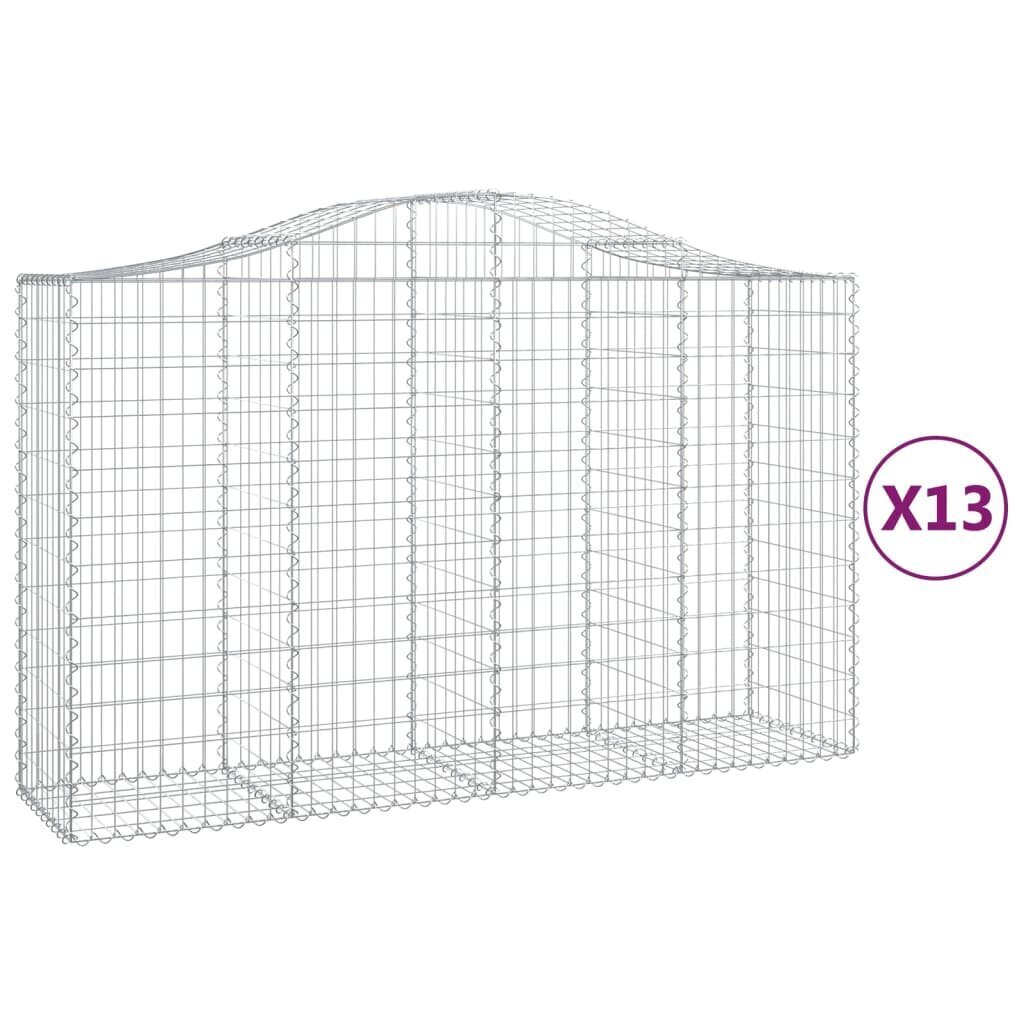 vidaXL Kaarevat kivikorit 13 kpl 200x50x120/140 cm galvanoitu rauta hinta ja tiedot | Aidat ja tarvikkeet | hobbyhall.fi