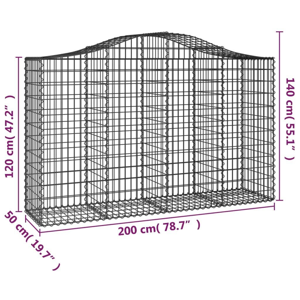 vidaXL Kaarevat kivikorit 13 kpl 200x50x120/140 cm galvanoitu rauta hinta ja tiedot | Aidat ja tarvikkeet | hobbyhall.fi