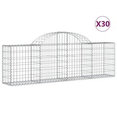 vidaXL Kaarevat kivikorit 30 kpl 200x30x60/80 cm galvanoitu rauta hinta ja tiedot | Aidat ja tarvikkeet | hobbyhall.fi