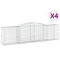 vidaXL Kaarevat kivikorit 4 kpl 400x50x100/120 cm galvanoitu rauta hinta ja tiedot | Aidat ja tarvikkeet | hobbyhall.fi