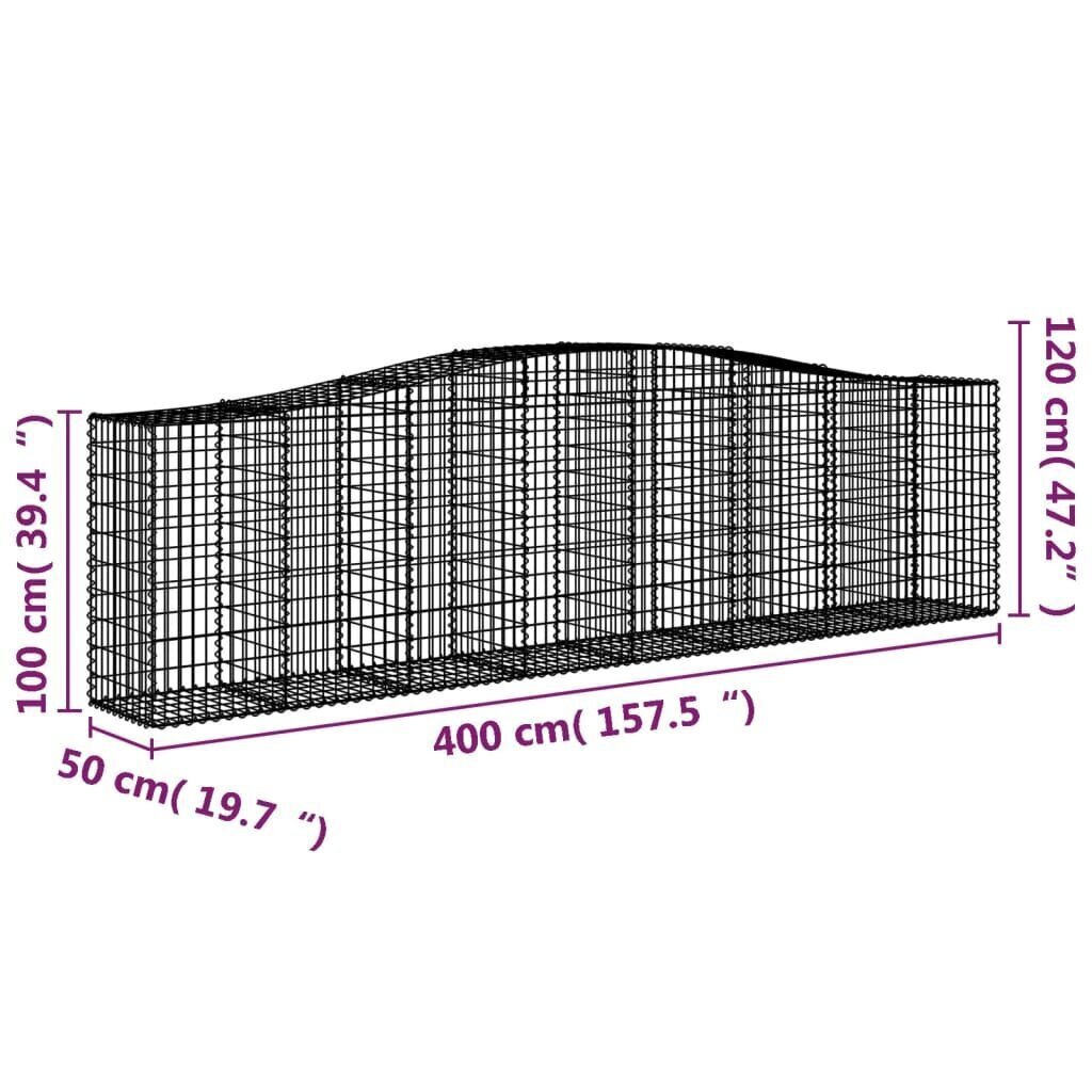 vidaXL Kaarevat kivikorit 8 kpl 400x50x100/120 cm galvanoitu rauta hinta ja tiedot | Aidat ja tarvikkeet | hobbyhall.fi