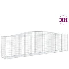 vidaXL Kaarevat kivikorit 8 kpl 400x50x100/120 cm galvanoitu rauta hinta ja tiedot | Aidat ja tarvikkeet | hobbyhall.fi