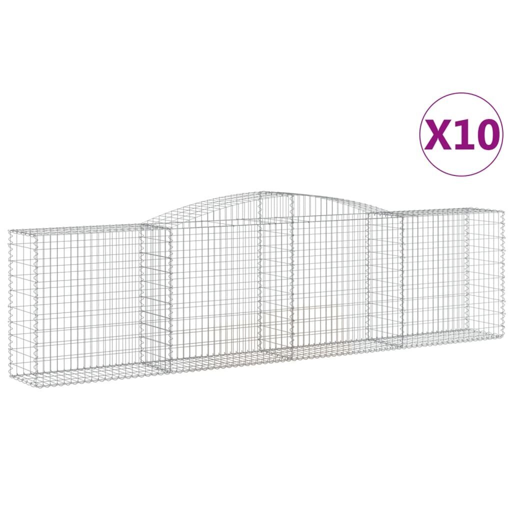 vidaXL Kaarevat kivikorit 10 kpl 400x50x100/120 cm galvanoitu rauta hinta ja tiedot | Aidat ja tarvikkeet | hobbyhall.fi