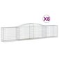 vidaXL Kaarevat kivikorit 8 kpl 400x50x80/100 cm galvanoitu rauta hinta ja tiedot | Aidat ja tarvikkeet | hobbyhall.fi