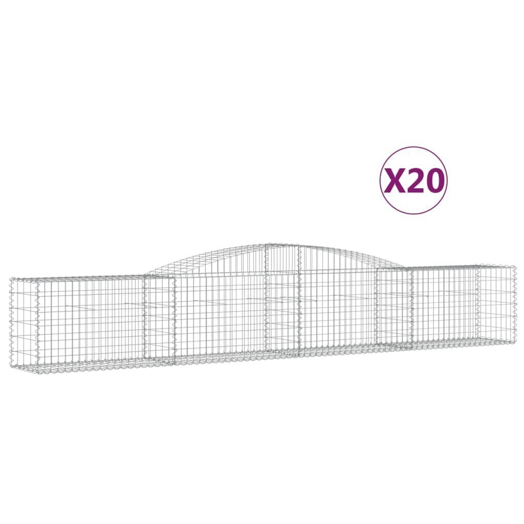 vidaXL Kaarevat kivikorit 20 kpl 400x50x60/80 cm galvanoitu rauta hinta ja tiedot | Aidat ja tarvikkeet | hobbyhall.fi