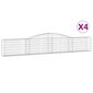 vidaXL Kaarevat kivikorit 4 kpl 400x30x60/80 cm galvanoitu rauta hinta ja tiedot | Aidat ja tarvikkeet | hobbyhall.fi