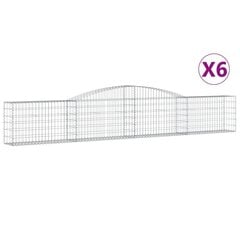 vidaXL Kaarevat kivikorit 6 kpl 400x30x60/80 cm galvanoitu rauta hinta ja tiedot | Aidat ja tarvikkeet | hobbyhall.fi