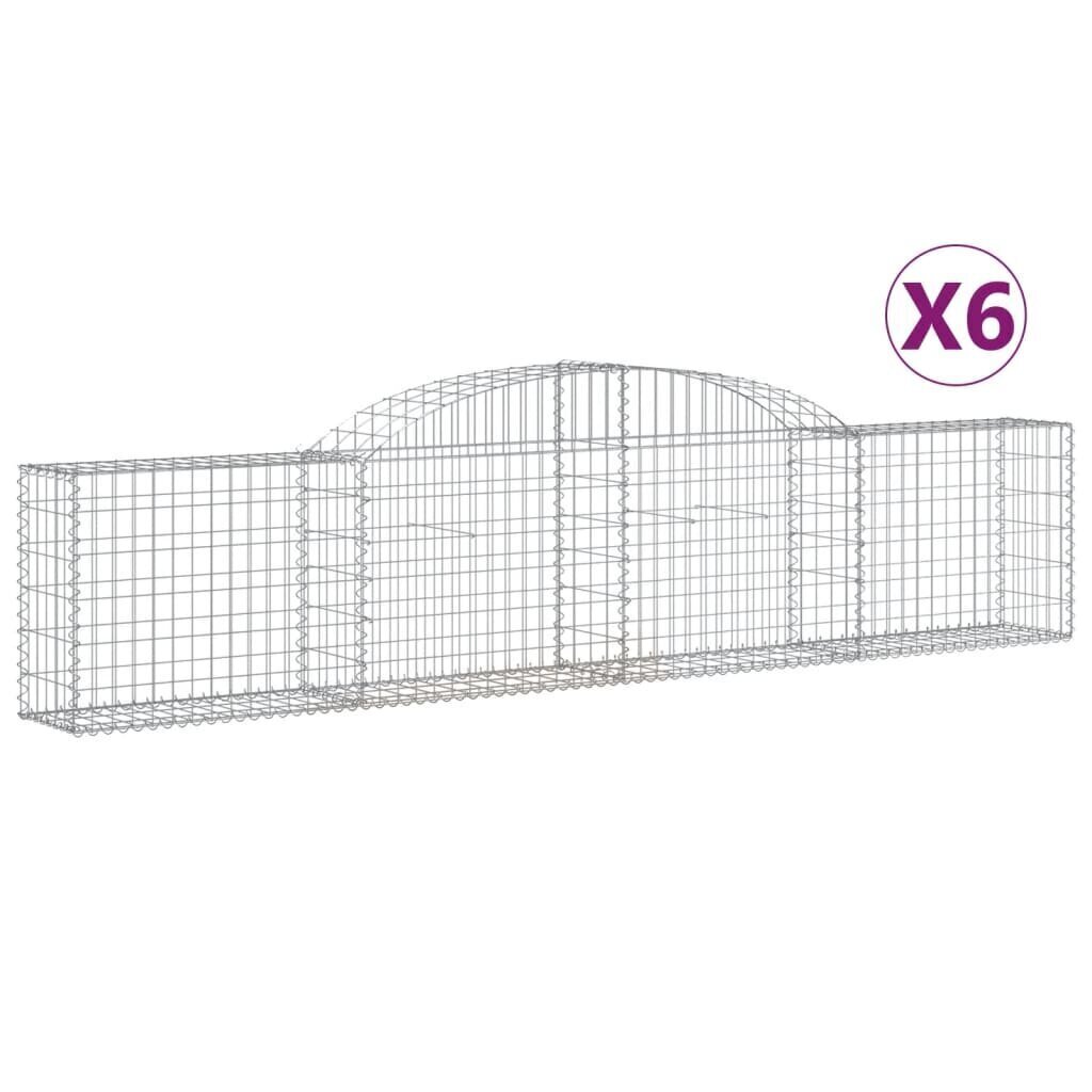 vidaXL Kaarevat kivikorit 6 kpl 300x30x60/80 cm galvanoitu rauta hinta ja tiedot | Aidat ja tarvikkeet | hobbyhall.fi