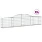 vidaXL Kaarevat kivikorit 6 kpl 300x30x60/80 cm galvanoitu rauta hinta ja tiedot | Aidat ja tarvikkeet | hobbyhall.fi