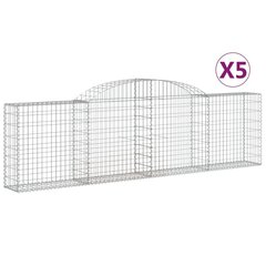 vidaXL Kaarevat kivikorit 5 kpl 300x30x80/100 cm galvanoitu rauta hinta ja tiedot | Aidat ja tarvikkeet | hobbyhall.fi