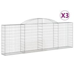 vidaXL Kaarevat kivikorit 3 kpl 300x30x100/120 cm galvanoitu rauta hinta ja tiedot | Aidat ja tarvikkeet | hobbyhall.fi